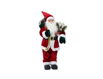 Kerstman pop met klassieke wit/rode jas | polyester | 30cm