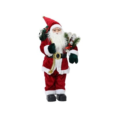 Kerstman pop met klassieke wit/rode jas | polyester | 30cm