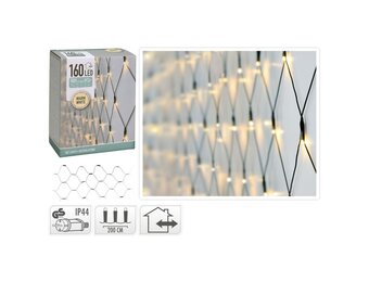 Netverlichting | 160 LED lampjes | warm wit | 200x100cm