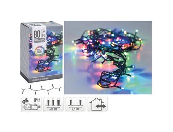 Kerstverlichting | 80 LED lampjes | multicolor | 6 meter