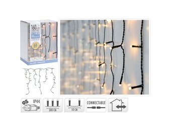 IJspegelverlichting koppelbaar | 160 LED lampjes | extra warm wit | 3 meter