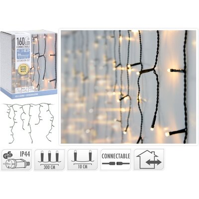 IJspegelverlichting koppelbaar | 160 LED lampjes | extra warm wit | 3 meter