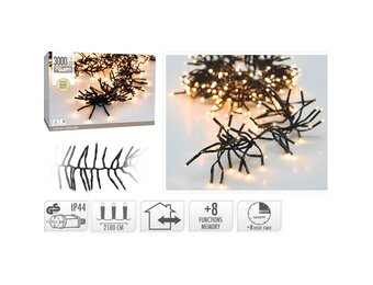 Kerstverlichting cluster | 3000 LED lampjes | warm wit | 22m