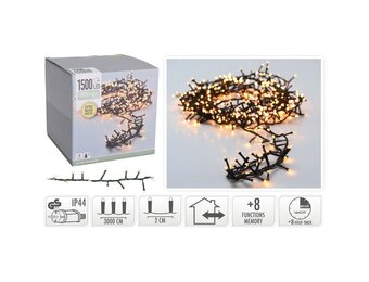 Kerstverlichting micro cluster | 1500 LED lampjes | timer functie | extra warm wit