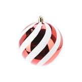 Kerstballen set rood/wit | 5 stuks | 8cm