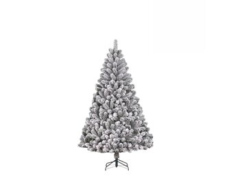 Charlton kunstkerstboom 185xø115cm | wit/met sneeuw