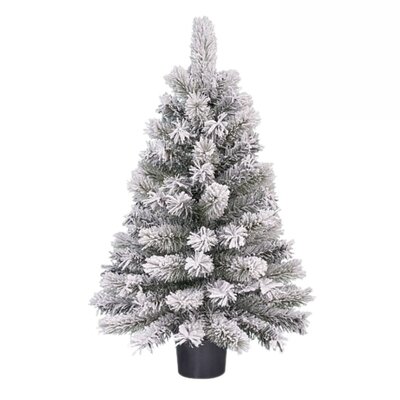 Dinsmore kerstboompje in pot 90xø50cm | groen met bevroren details