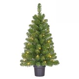 Norton kerstboompje in pot 90xø50cm | groen met 30 LED lampjes