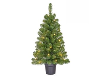 Norton kerstboompje in pot 90xø50cm | groen met 30 LED lampjes
