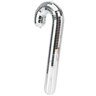 Kersthanger zuurstok | spiegelend | zilver | 35cm