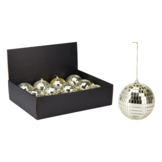 Kerstbal | spiegelend | champagne goud | 12cm