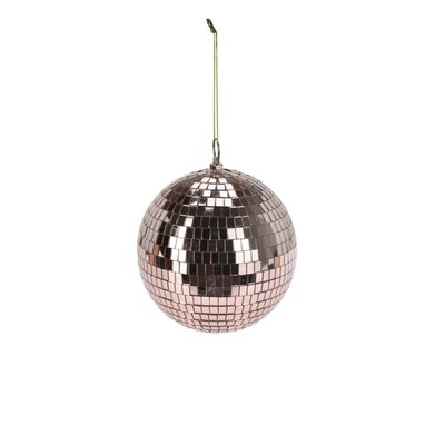 Disco kerstbal | spiegelend | rose goud | 6cm