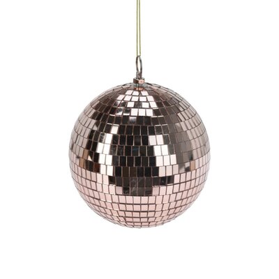 Kerstbal | spiegelend | rose goud | 12cm