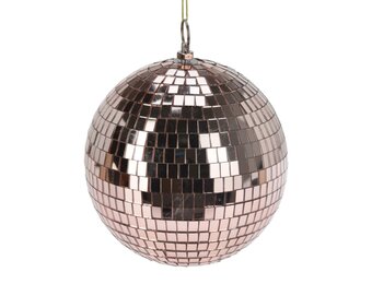 Kerstbal | spiegelend | rose goud | 18cm