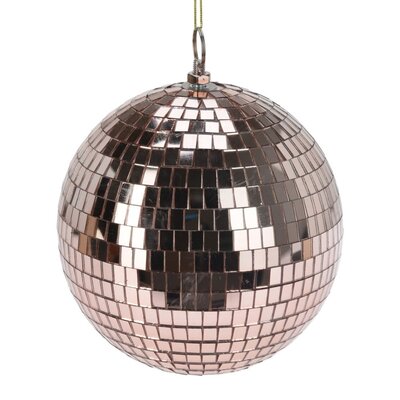 Kerstbal | spiegelend | rose goud | 18cm