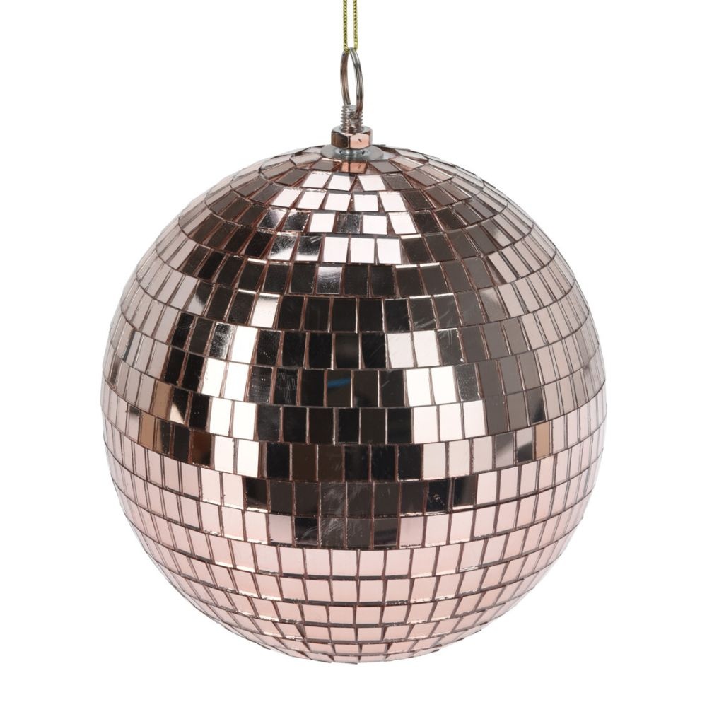 Kerstbal | spiegelend | rose goud | 18cm