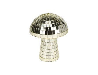 Kerstdecoratie disco paddenstoel | spiegelend | goud | 10cm