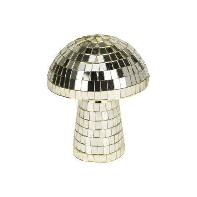 Kerstdecoratie disco paddenstoel | spiegelend | goud | 10cm