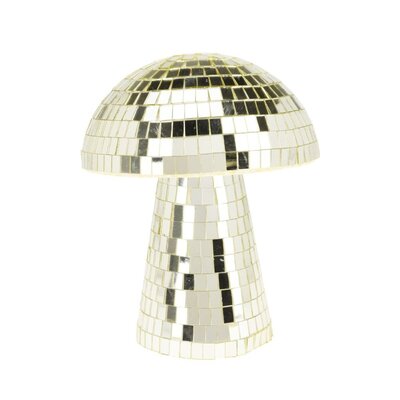 Kerstdecoratie disco paddenstoel | spiegelend | goud | 15cm