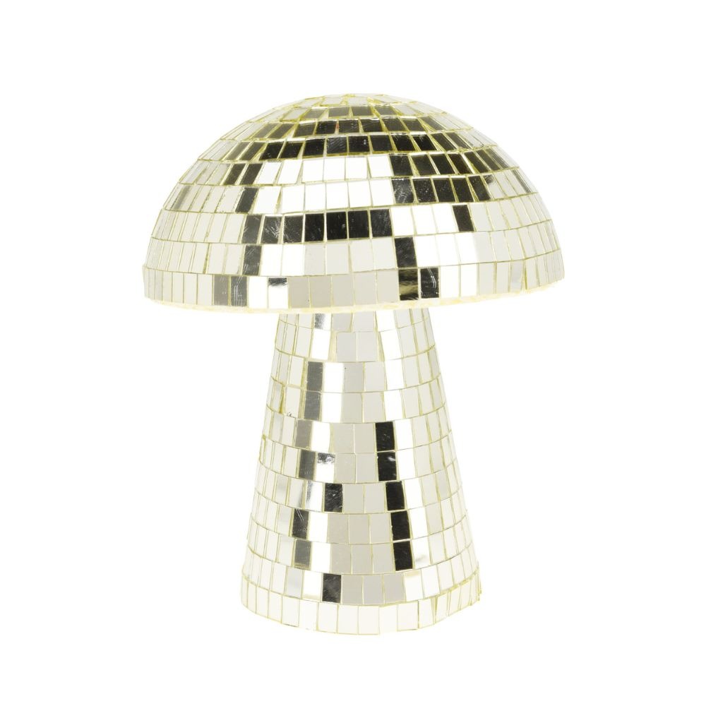 Kerstdecoratie disco paddenstoel | spiegelend | goud | 15cm