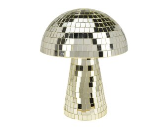 Kerstdecoratie disco paddenstoel | spiegelend | goud | 20cm