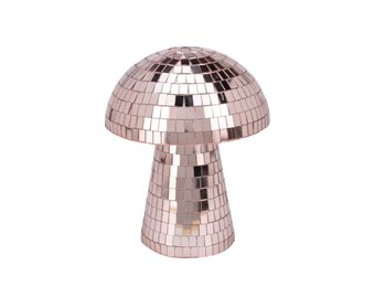 Kerstdecoratie disco paddenstoel | spiegelend | rose goud | 15cm