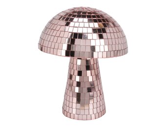 Kerstdecoratie disco paddenstoel | spiegelend | rose goud | 20cm