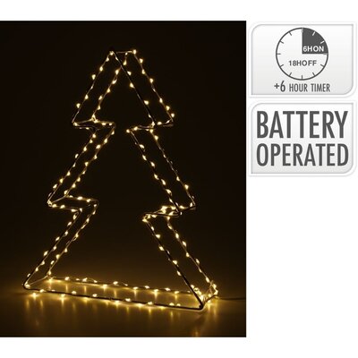 Kunstkerstboom | groen met LED lampjes | 28cm