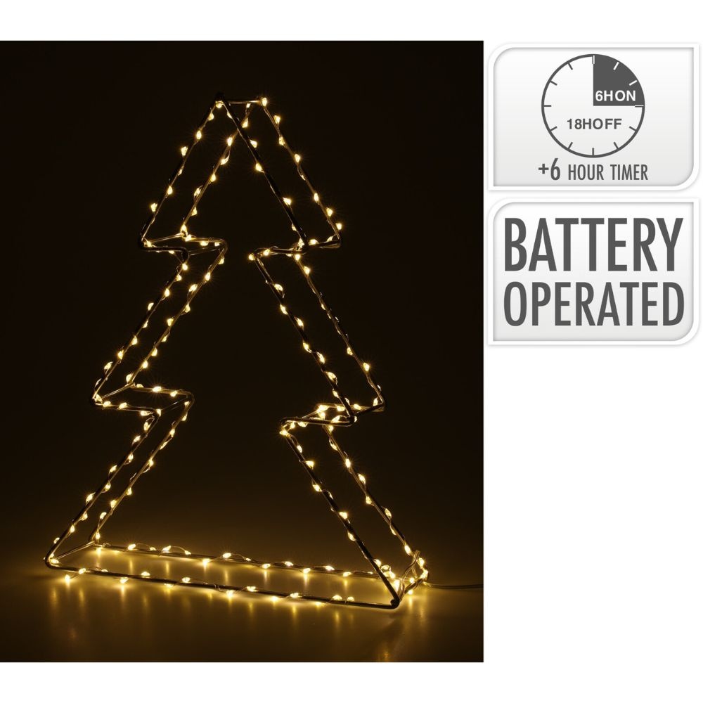 Kunstkerstboom | groen met LED lampjes | 28cm