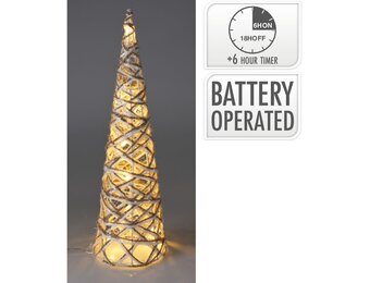 Kerstboom kegel met verlichting | grijs | 40cm