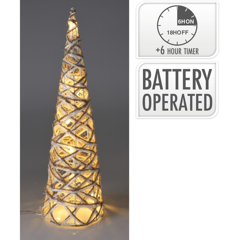 Kerstboom kegel met verlichting | grijs | 40cm