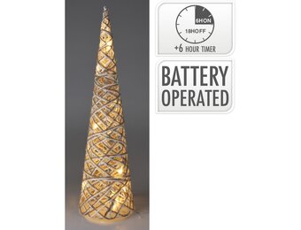 Kerstboom kegel met verlichting | grijs | 60cm