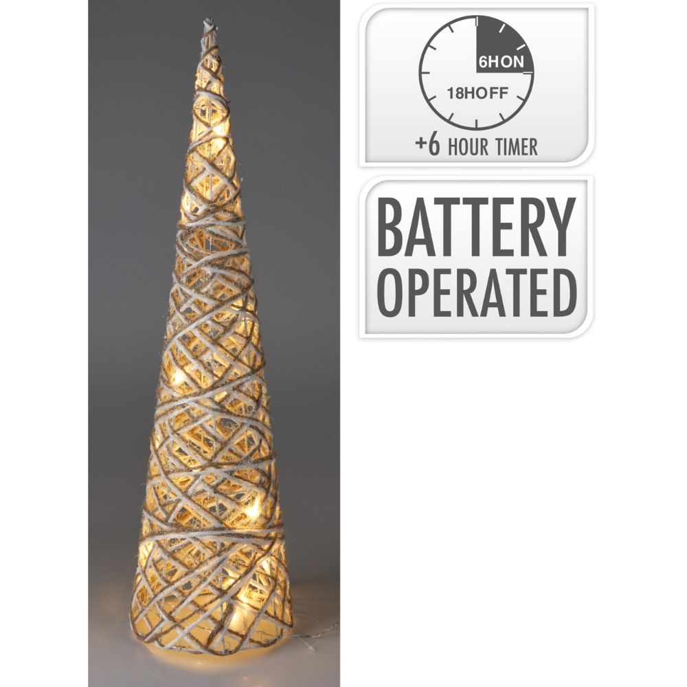 Kerstboom kegel met verlichting | grijs | 60cm