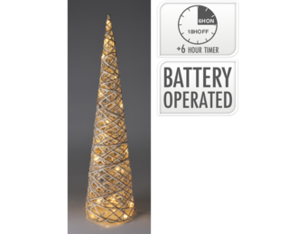 Kerstboom kegel met verlichting | grijs | 80cm