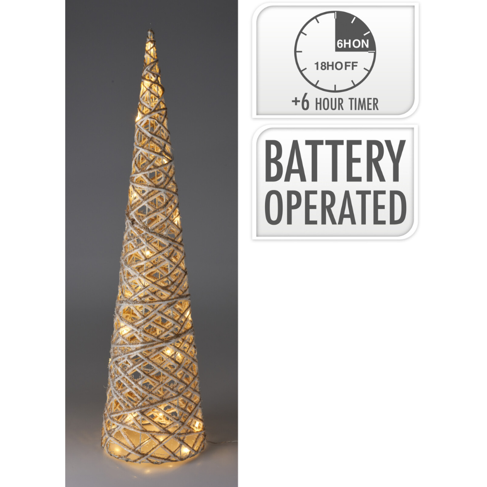 Kerstboom kegel met verlichting | grijs | 80cm