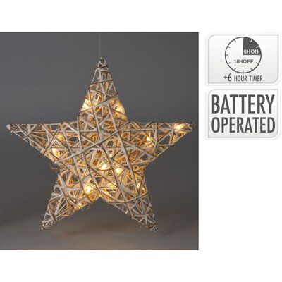 Kerst ster met LED lampjes | grijs | 40cm