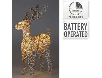 Rendier met LED lampjes | grijs | 50cm