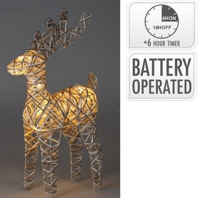 Rendier met LED lampjes | grijs | 50cm