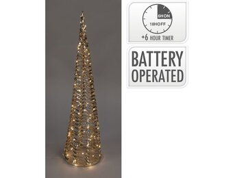 Kerstboom kegel met verlichting | goud | 60cm