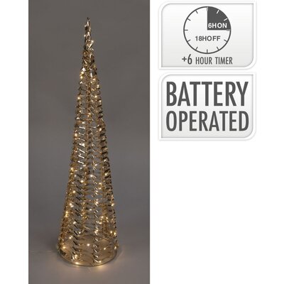 Kerstboom kegel met verlichting | goud | 60cm
