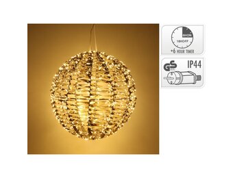 Kerstbal met led verlichting | goud | 40cm