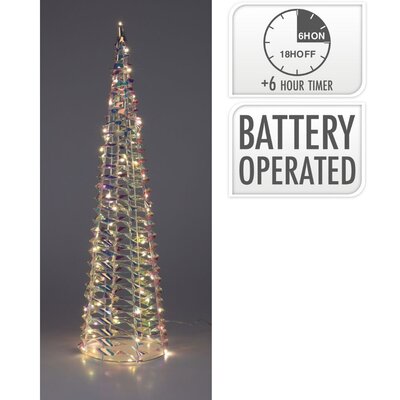 Kerstboom kegel met verlichting | regenboog | 60cm