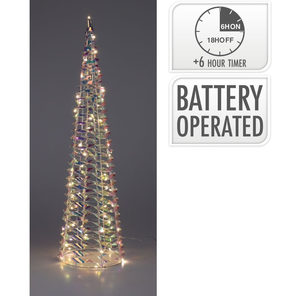 Kerstboom kegel met verlichting | regenboog | 60cm