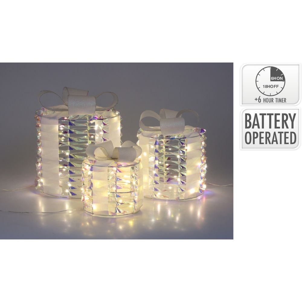 Cadeauset met verlichting | 3 stuks | regenboog | 30cm