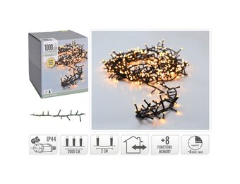Kerstverlichting micro cluster | 1000 LED lampjes | extra warm wit