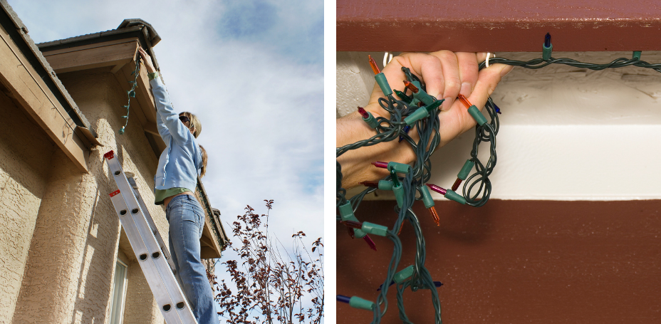 Kerstverlichting ophangen