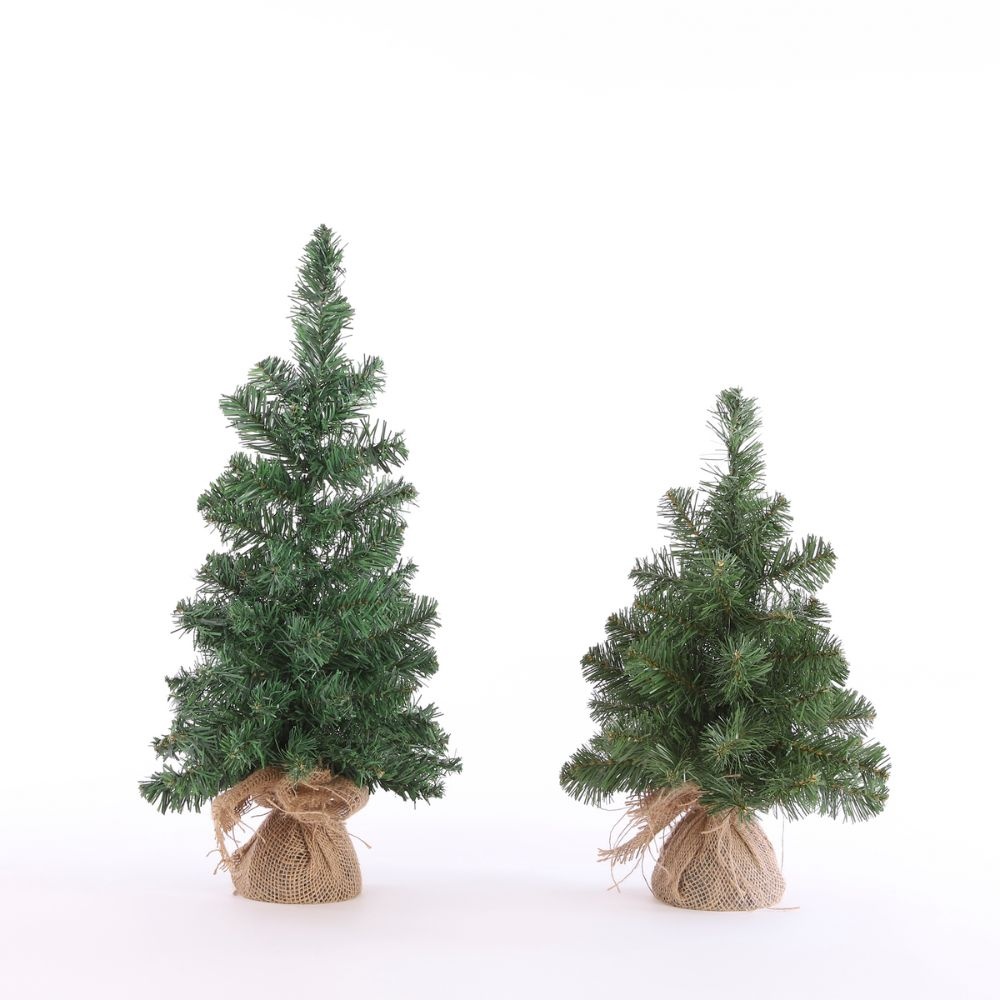 Norton kerstboompje in jute zak 45xø20cm | groen
