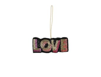 Kersthanger LOVE disco gebroken wit | 12cm