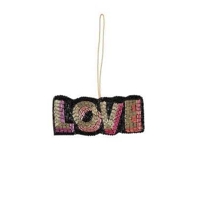 Kersthanger LOVE disco gebroken wit | 12cm