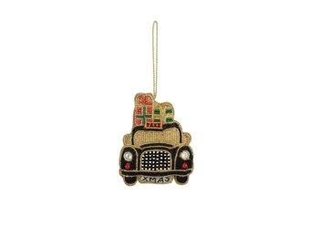 Kersthanger zwarte auto | 11cm